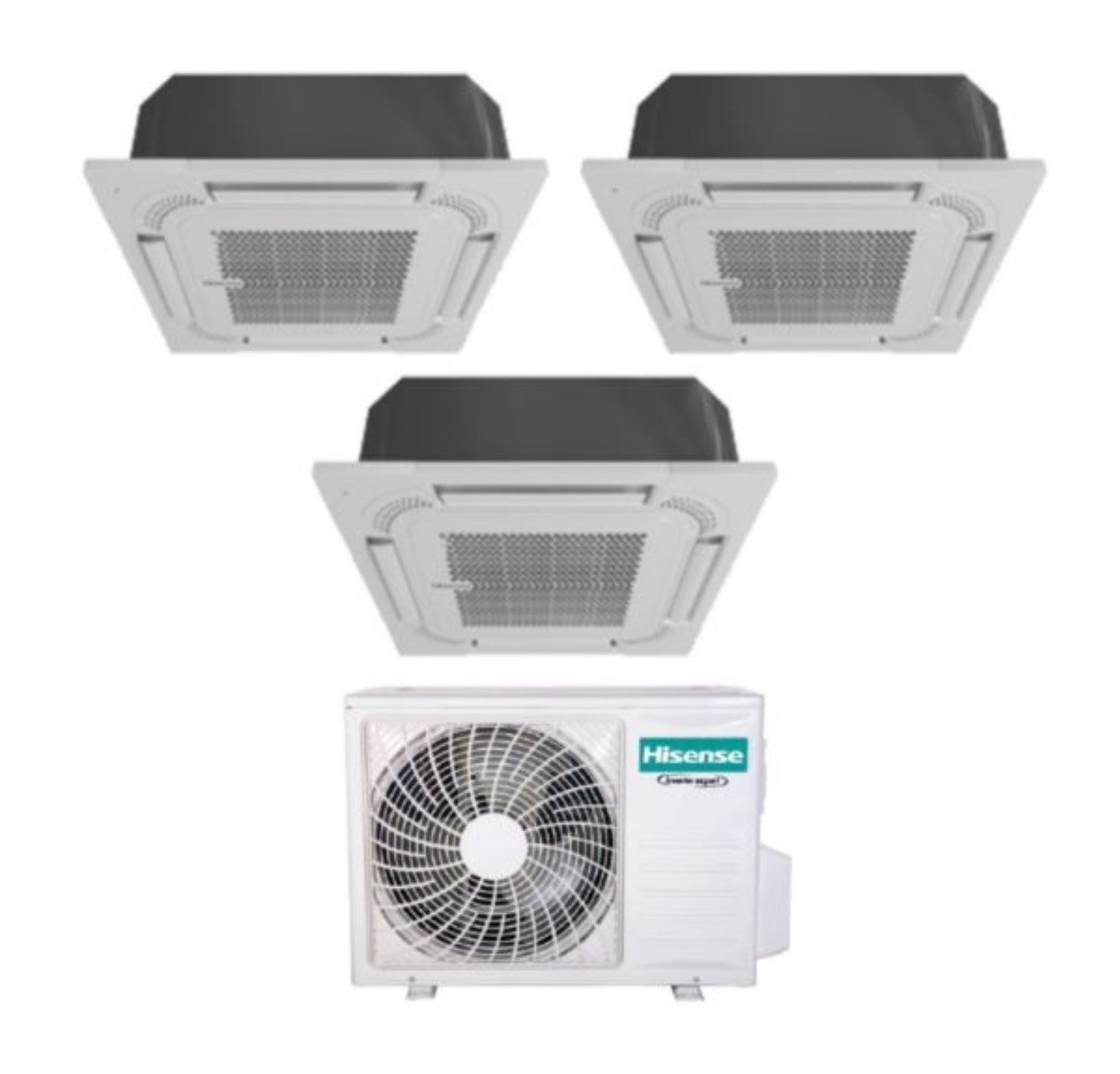Airco Hisense Proef Split Cassette 9+9+12 met 3AMW72U4RFA R-32 Wi-Fi Optioneel 9000+9000+12000 - Nieuws