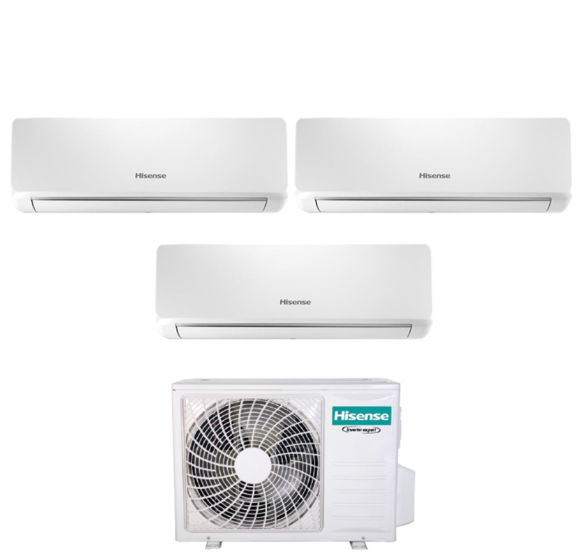Hisense Trial Split Inverter Airconditioning BIO AIR 9+9+12 serie met 3AMW62U4RJC R-32 Geïntegreerde Wi-Fi 9000+9000+12000