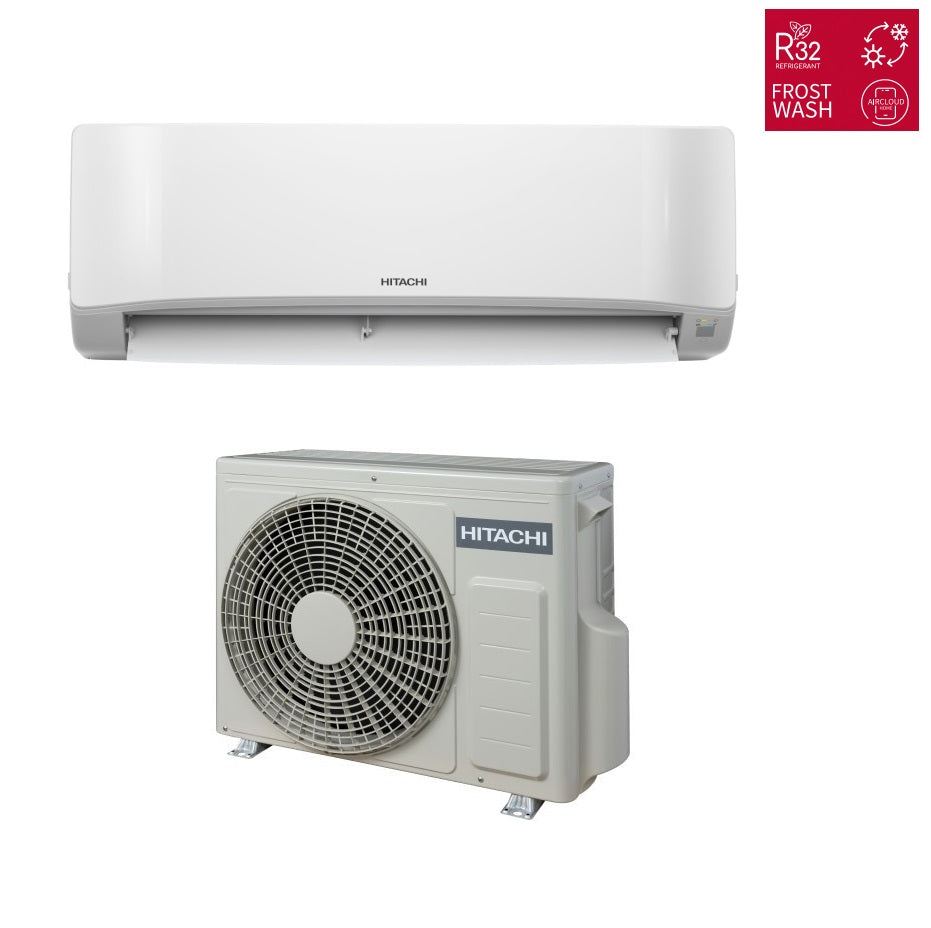 Hitachi Inverter Airconditioner AirHome 400-serie 12000 BTU Geïntegreerde Wi-Fi R-32 A++ Alexa Google Home RAK-DJ35PHAE / RAC-DJ35PHAE