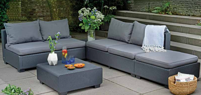 Allibert 'Sapporo' Grafiet Woonkamer met Kussens