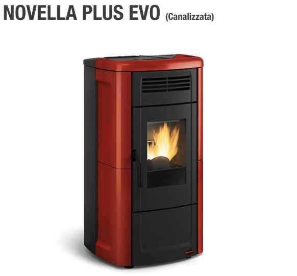 Pelletkachel La Nordica Extraflame Model NOVELLA PLUS EVO 10,3 kW Kleur Bordeaux