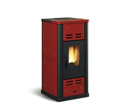 La Nordica Extraflame pelletkachel SERAFINA model 7,1 kW Bordeaux kleur Optionele afstandsbediening