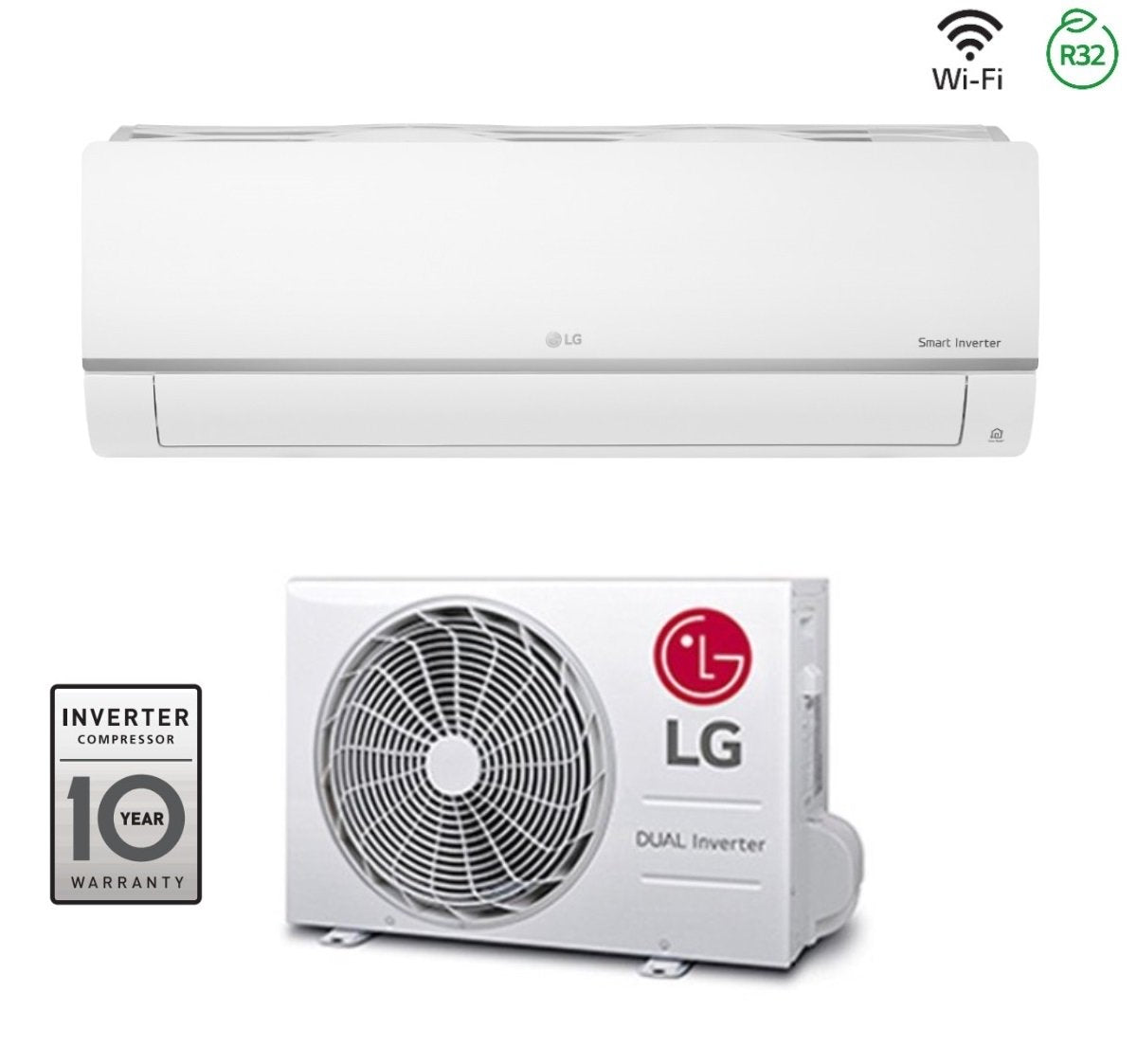 LG DualCool Inverter Airconditioner Libero Plus Serie 18000 Btu PC18SQ Geïntegreerde Wi-Fi R-32 Klasse A++/A+