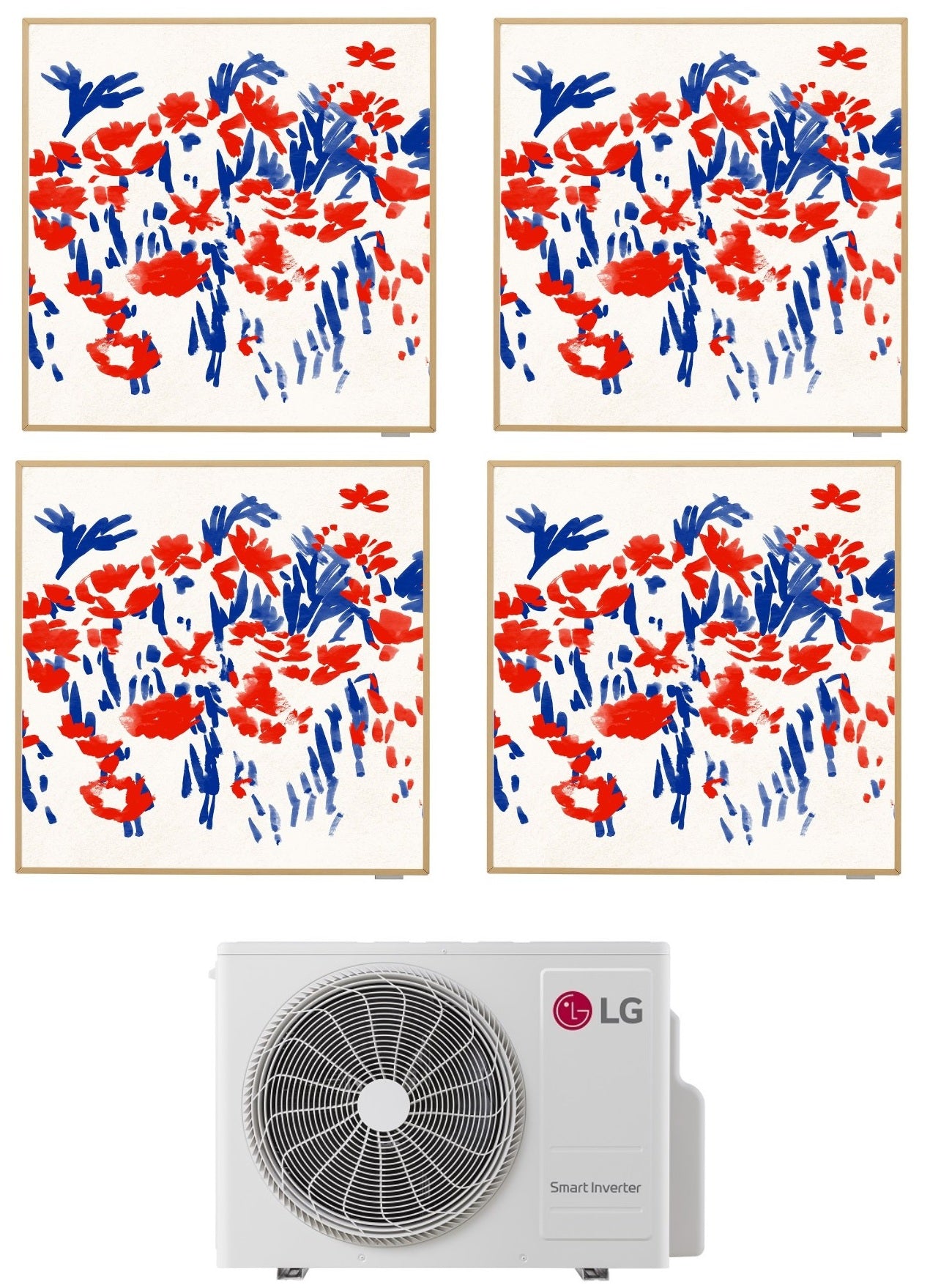 Airconditioner LG Quadri Split Inverter ARTCOOL GALERIJ FOTO 9+9+9+12 met MU4R25 R-32 Wi-Fi Geïntegreerd