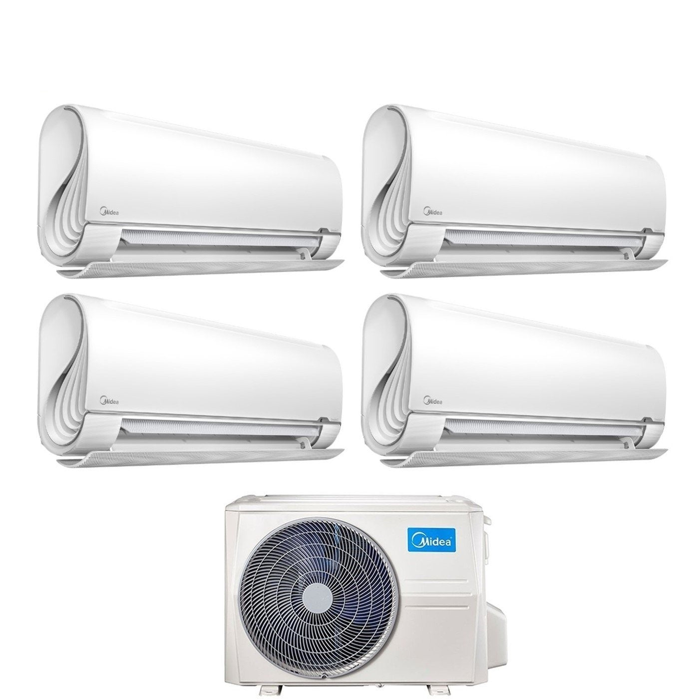 Midea Quadri Split Inverter Airconditioner BreezeleSS+ serie 12+12+12+12 met M4O-36FN8-Q R-32 Geïntegreerde Wi-Fi 12000+12000+12000 - Nieuw