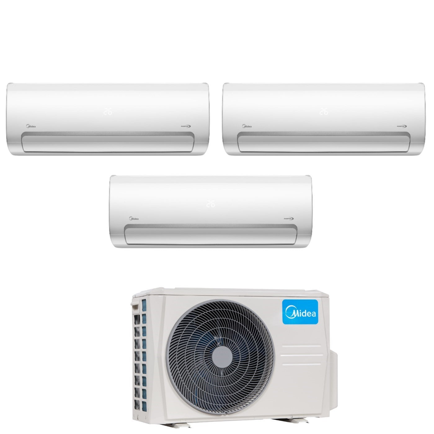 Midea Trial Split Inverter Airconditioner MISSION PRO 9+9+18 serie met M3O-28NF8 R-32 Optioneel Wi-Fi 9000+9000+18000 Midea CE-SK 102 Wi-Fi Kit (x3)