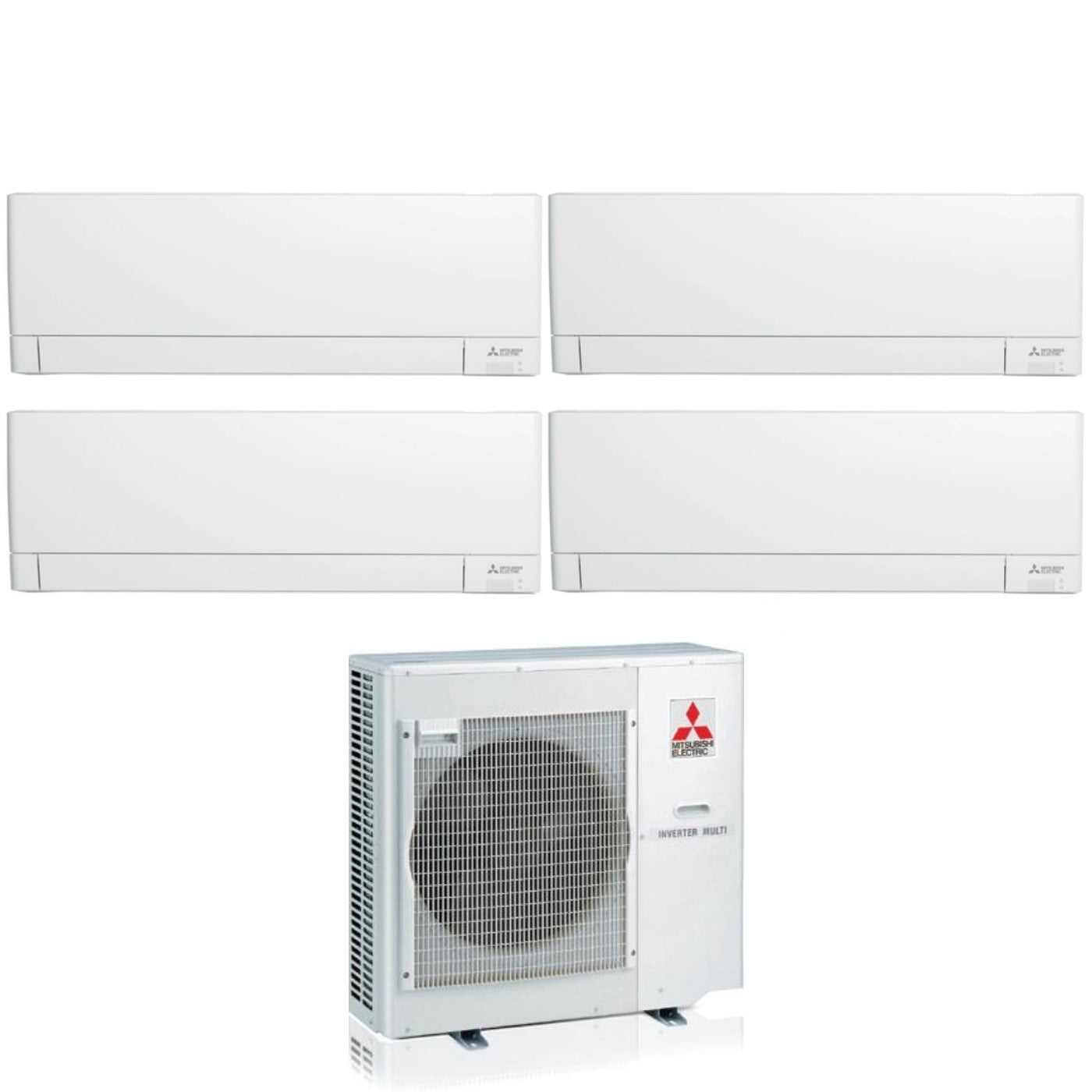 Mitsubishi Electric Airconditioner Split Inverter Panelen Plus Line MSZ-AY serie 9+9+15+15 met MXZ-4F80VF R-32 Geïntegreerde Wi-Fi 9000+9000+15000+15000