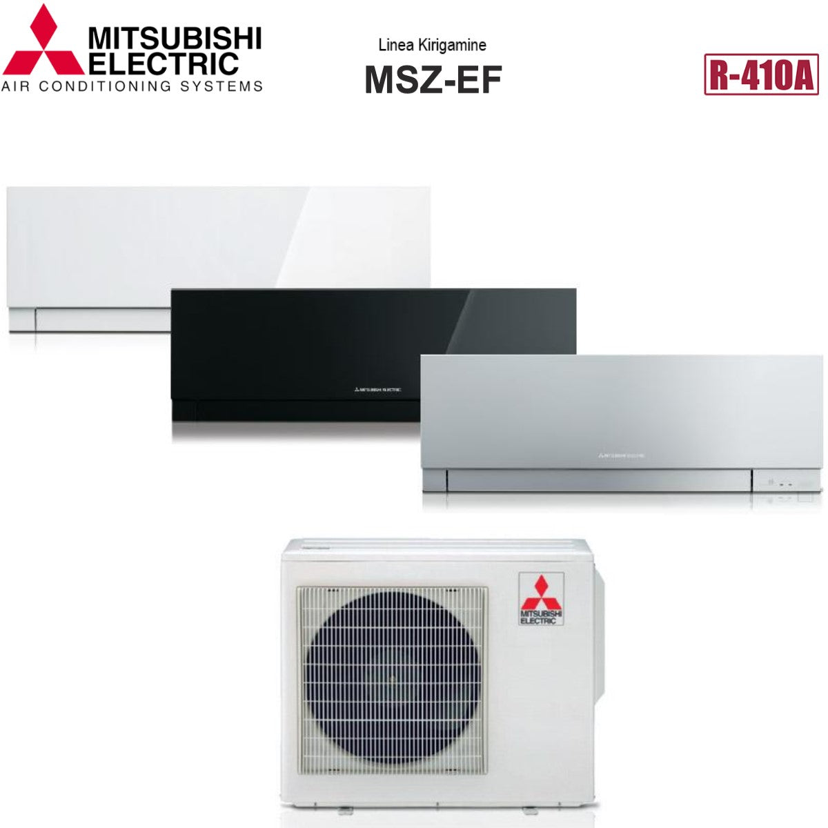 Mitsubishi Electric Trial Split Inverter Airconditioning Kirigamine Zen EF Serie 12+12+12 Met MXZ-3E68VA2 R-410 12000+12000 koplamp in diverse kleuren Wi-Fi optioneel