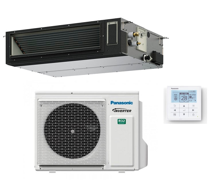 Panasonic kanaal-airconditioner PACi NX Standaard Inverter 12000 BTU medium opvoerhoogte S-3650PF3 + U-36PZ3E5 R-32 compleet met CZ-RTC5B-bediening