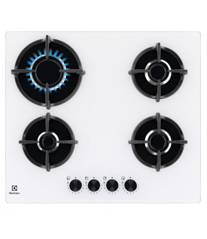 Electrolux 600 Serie Gaskookplaat EGG64272W 4 branders 60 cm Wit Glas (BxD) 58x51 Met Veiligheidsventiel