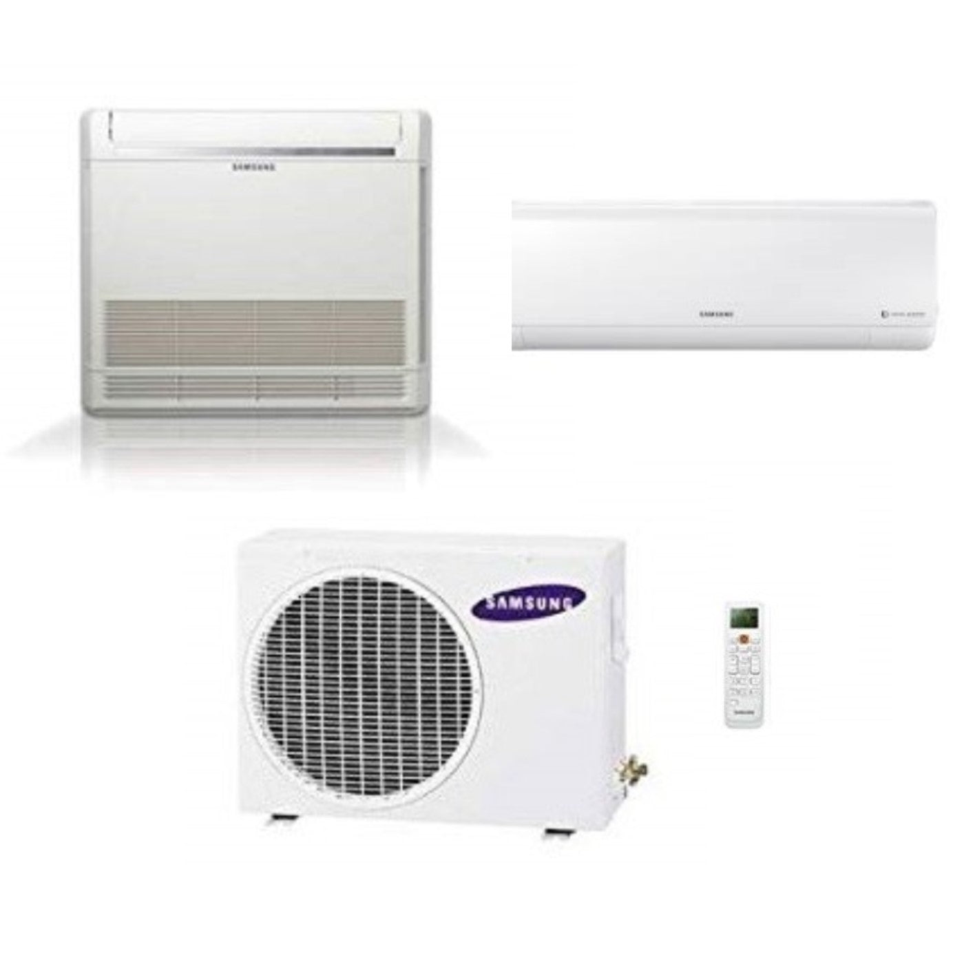 Samsung Dual Split Console Inverter Airconditioner 12000 + Nieuwe Stijl plus 7000 met AJ040NCJ R-32 Wi-Fi Optioneel 9000 + 7000 - Nieuw