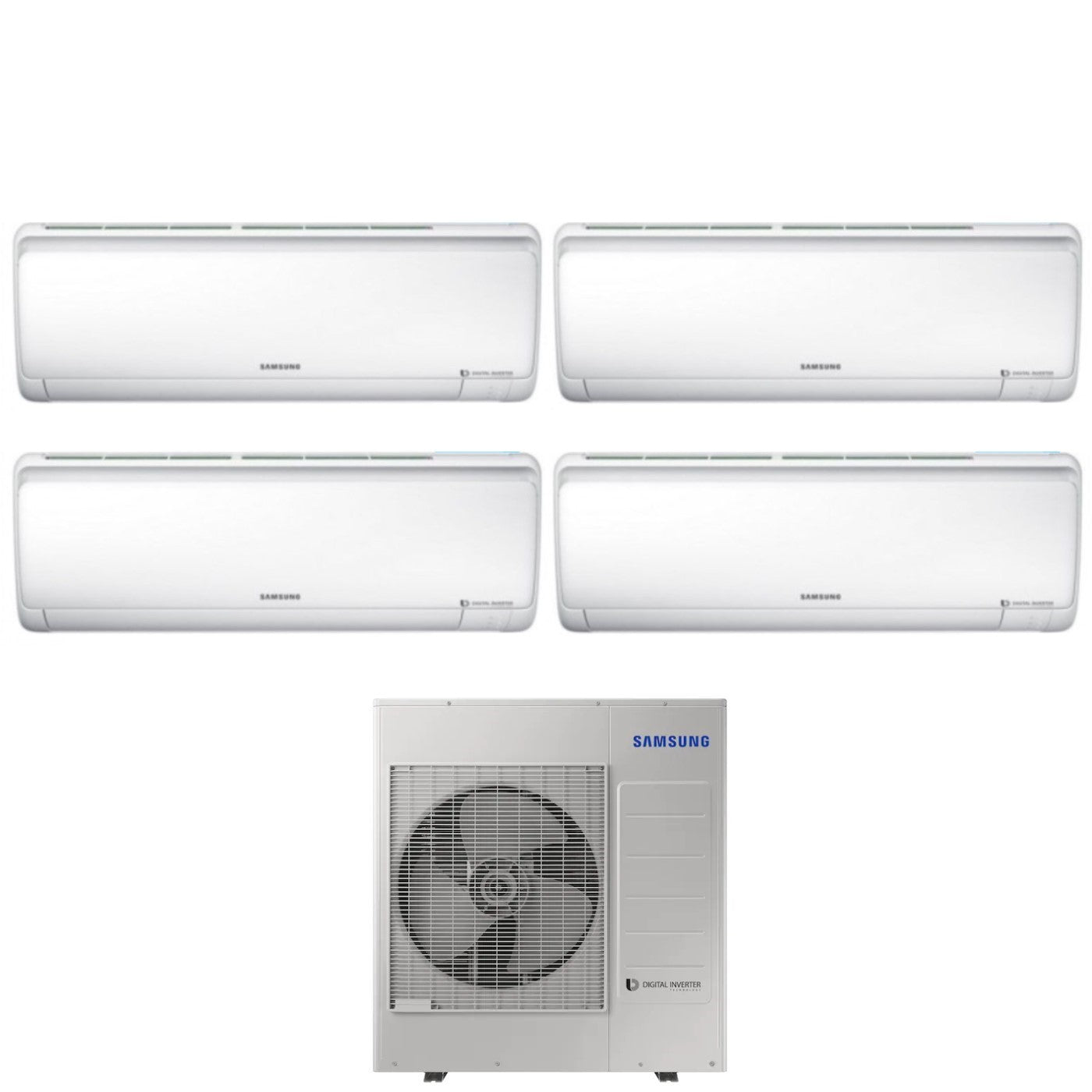 Samsung Quadri Split Inverter Airconditioner MALDIVES QUANTUM serie 7+12+12+12+12 met AJ080RCJ R-32 7000+12000+12000 - Nieuw 2019