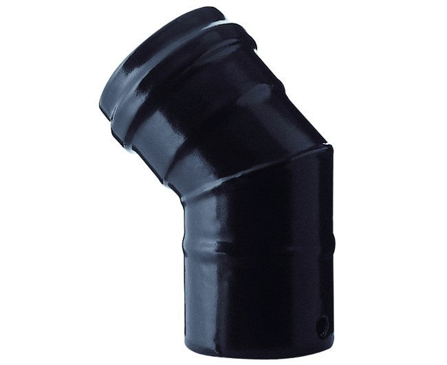 45° bocht voor pelletvloer Fumisteria opslaan Diameter 12 cm Dikte 1,2 mm Materiaal Gesmout porselein Staal