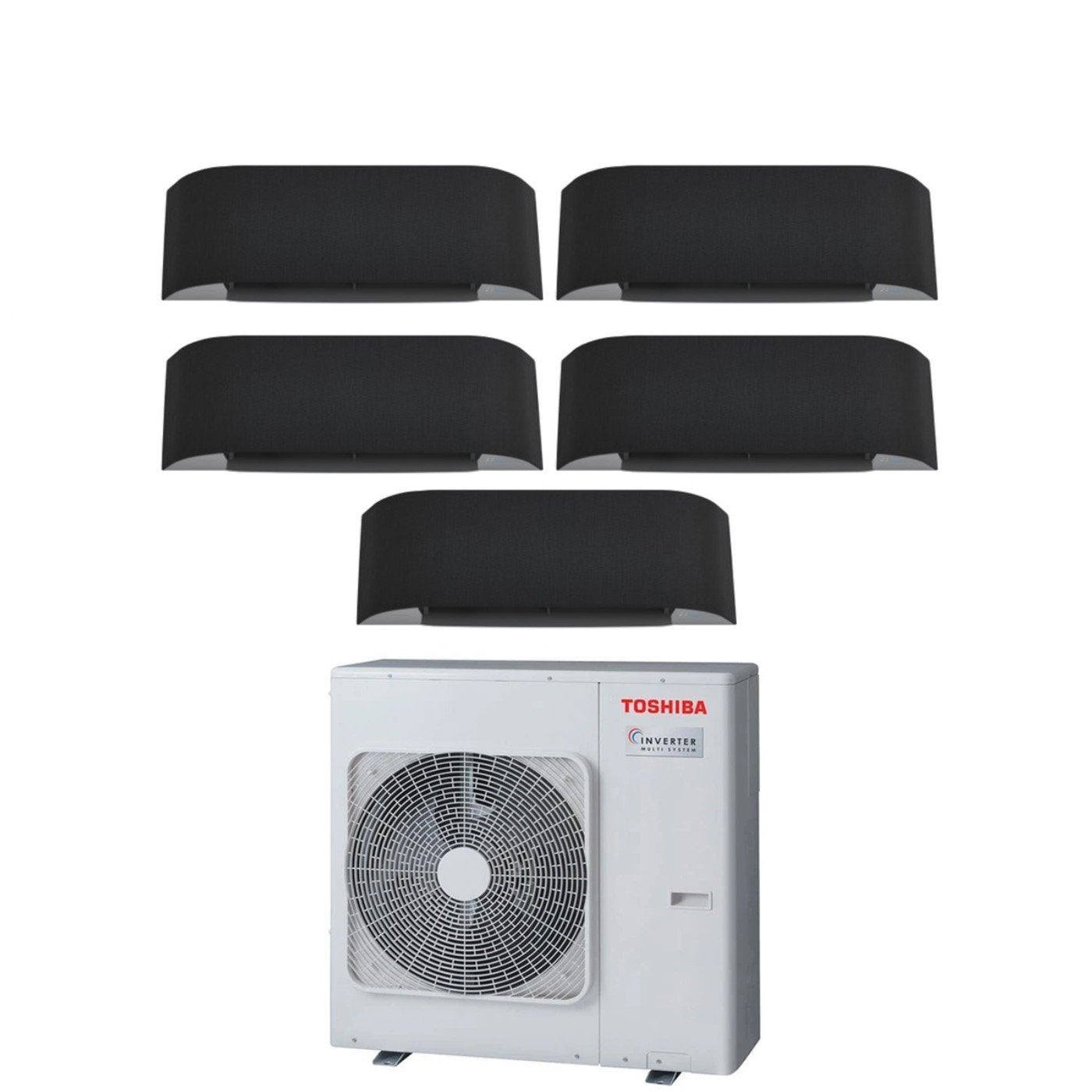 Toshiba Penta Split Inverter Airconditioner HAORI serie 10+13+13+13+13 (13+12+12+12) RAS-5M34U2AVG-E R-32 Geïntegreerde Wi-Fi 10000+13000+13000+13000+13000 (9000+12000+12000+12000+12000) Donkergrijs