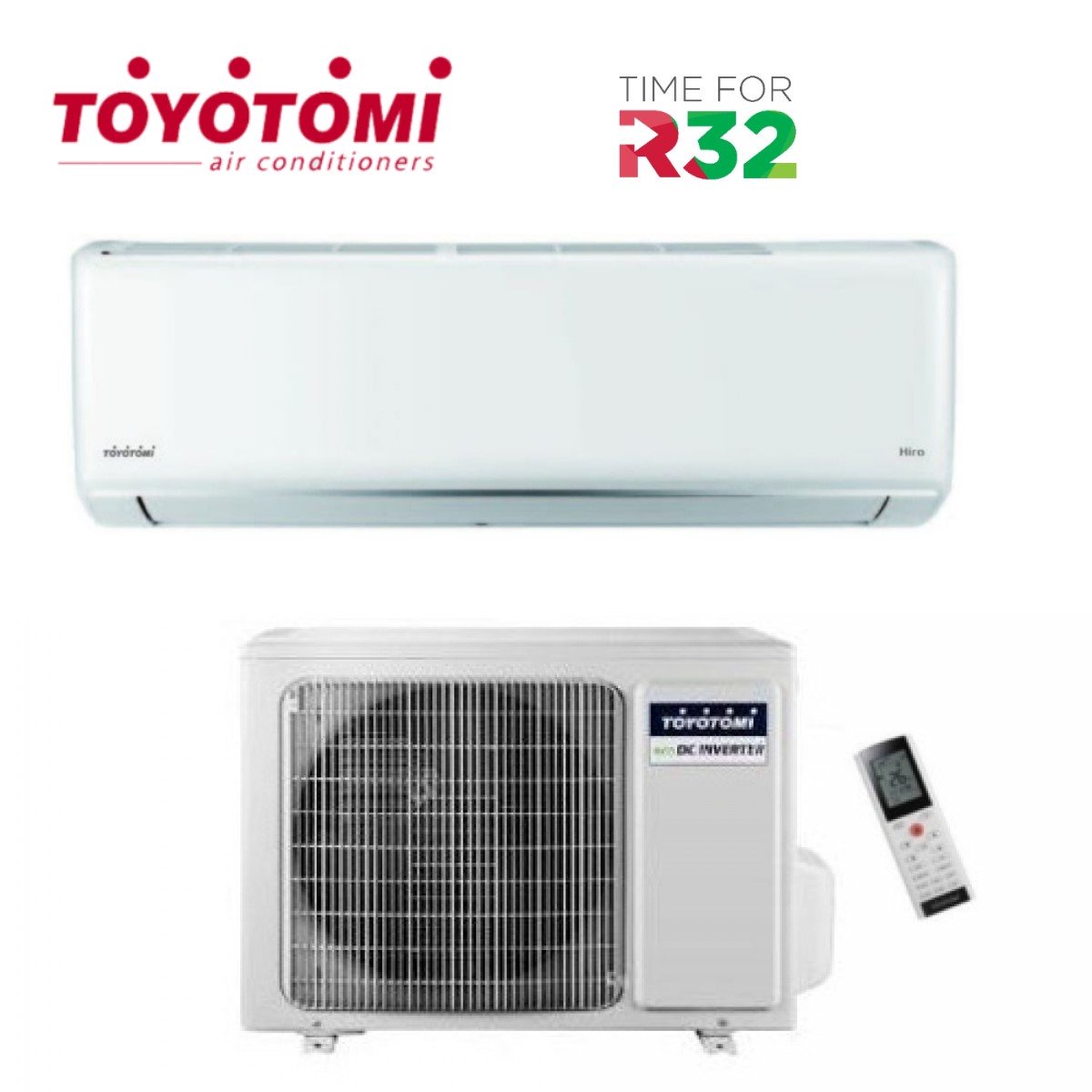 TOYOTOMI INVERTER AIRCONDITIONER HIRO-serie 12000 BTU R-32 Wi-Fi INBEGREPEN klasse A++/A+++