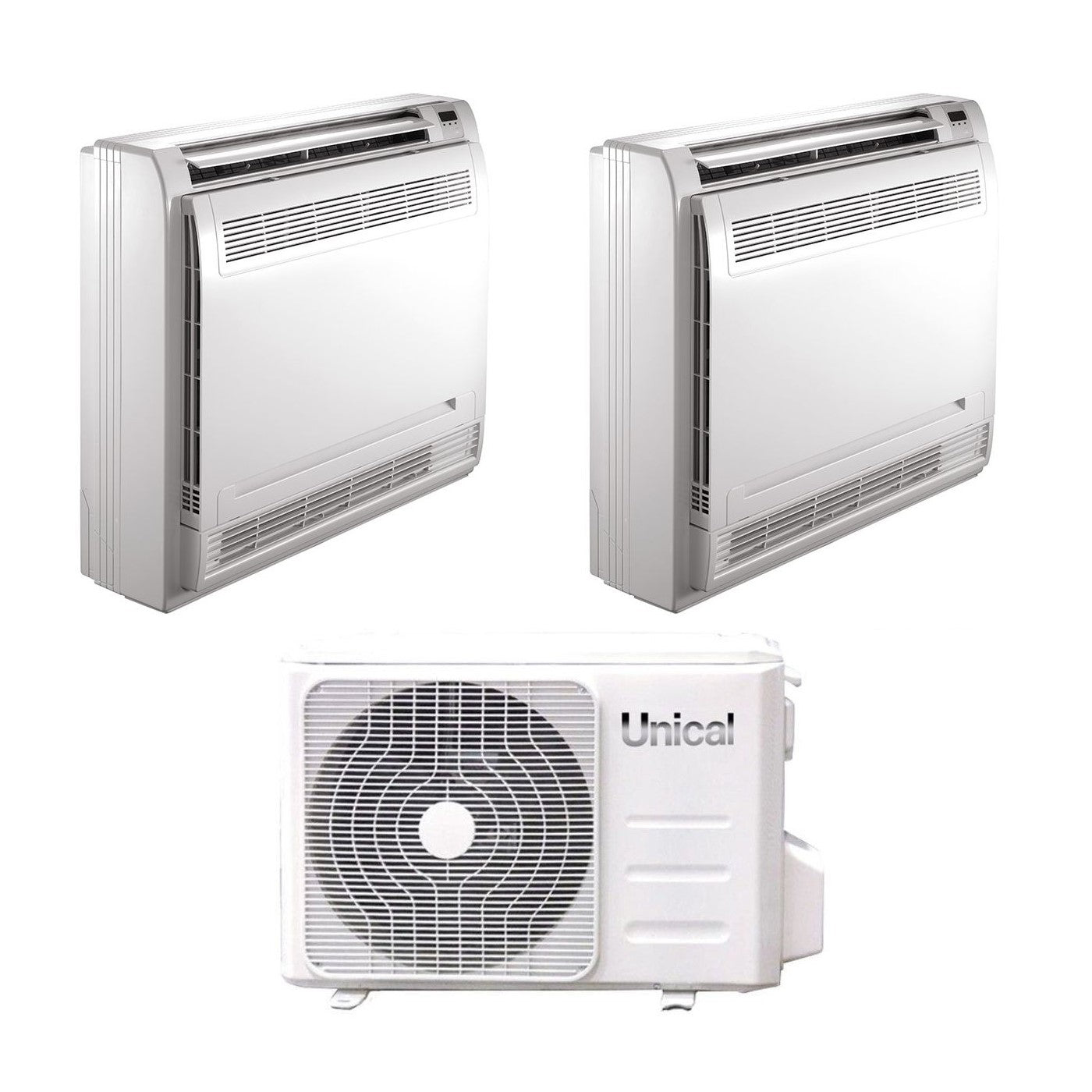 Unieke Dual Split Inverter Vloer Airconditioner 12+12 met KMX4 28HE R-32 12000+12000