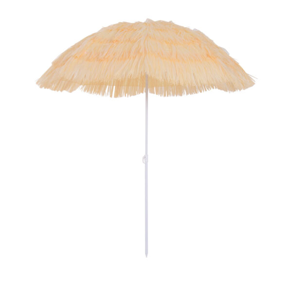 EASYCOMFORT 8-rib strandparasol met kantelbare paal, van polyester en metaal, 1,6 x 2 m, beige