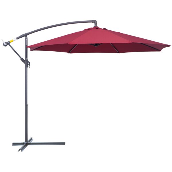 EASYCOMFORT Tuinparasol 3x2,5m Kantelarm met zwengel, Donkerrood