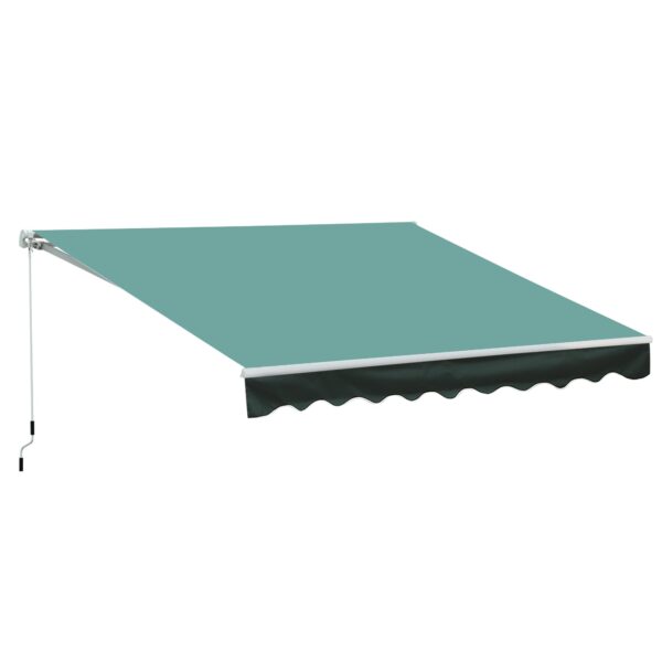 EASYCOMFORT Buitenzonwering met armen en zwengel, metaal en polyester, 3x2,5m Groen