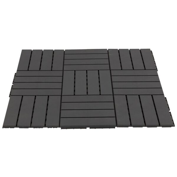 EASYCOMFORT Set van 9 in elkaar de terrastegels, vloertegels (30x30x2cm) in antislip PP, oppervlakte: 0,81 m2 zwart