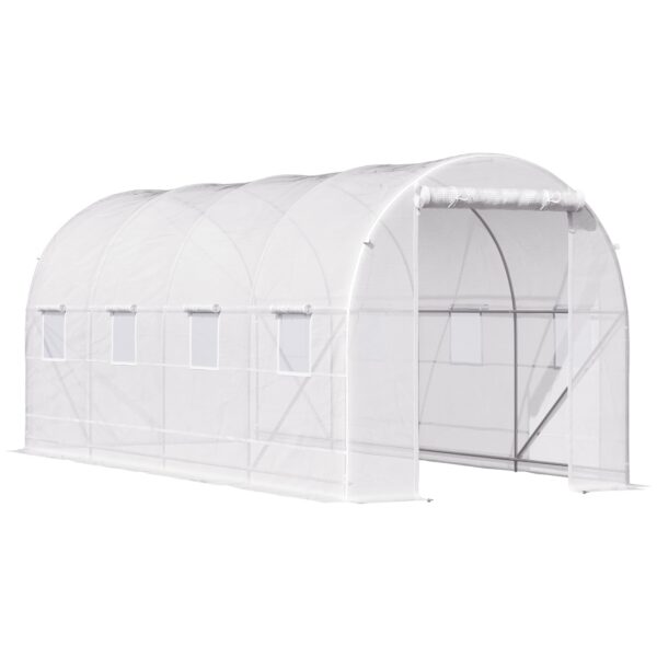 EASYCOMFORT Tunneltuinkas 5x2x2m met stalen constructie en witte polyethyleenplaat
