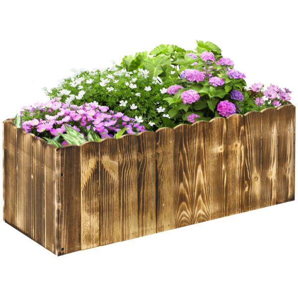 EASYCOMFORT Vierkante Tuinplanten Buiten Bloemenstandaard in Hout voor Bloemen Groenten 80x33x30cm