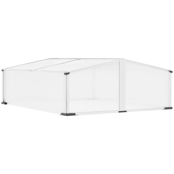 EASYCOMFORT Tuinkas met open dak in polycarbonaat 120x100x31-41cm - Transparant