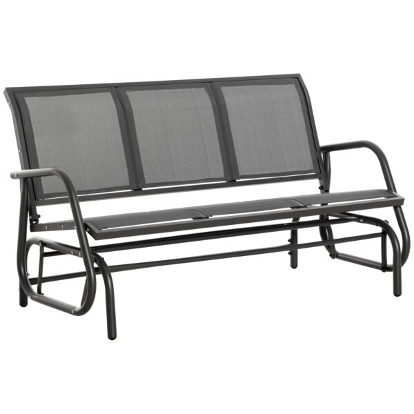 EASYCOMFORT 3-zits tuinschommelbank van metaal en beperkte mesh-materiaal, 151x75x85cm, grijs