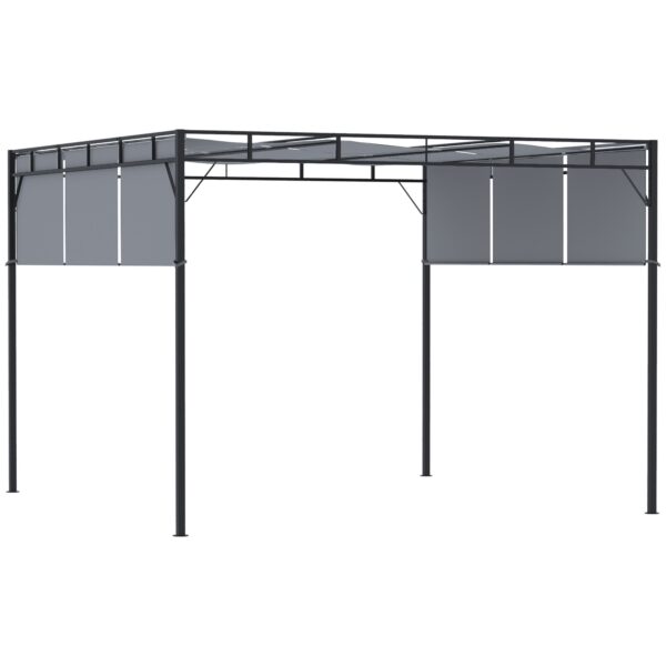 EASYCOMFORT Pergola Gazebo 3x3m van staal met schuifdak en 8 haringen inbegrepen