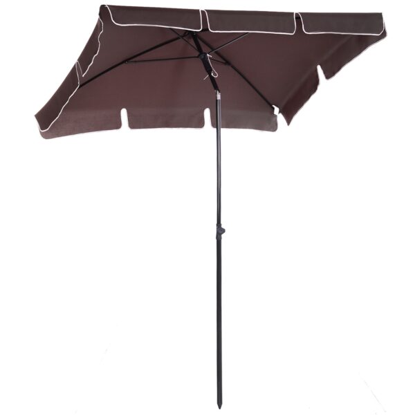 EASYCOMFORT Rechthoekige en verstelbare tuinparasol met aluminium paal, 2x1,3x2,5 m, bruin en zwart