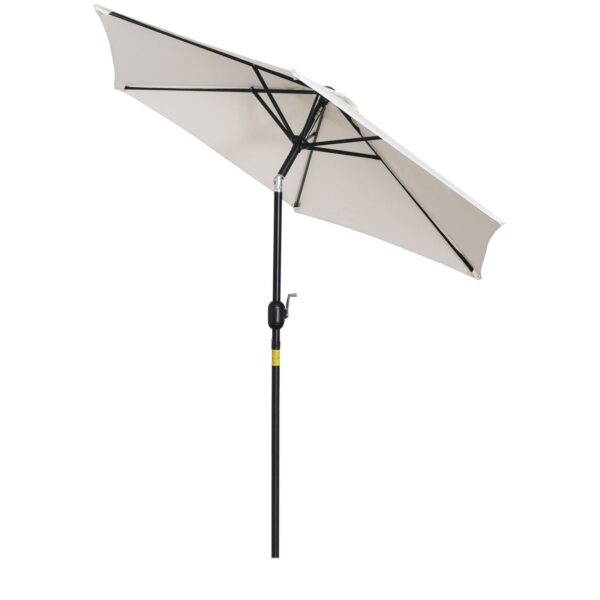 EASYCOMFORT Kantelbare parasol met zwenlopening, metalen paal en 8 baleinen, crèmewit ?227cm