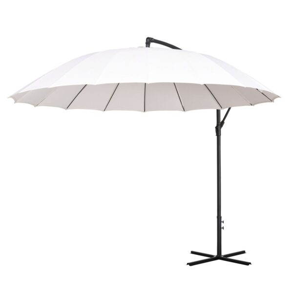 EASYCOMFORT Decentrale parasol 3x2,6 m arm met kruisvoet, crèmewit