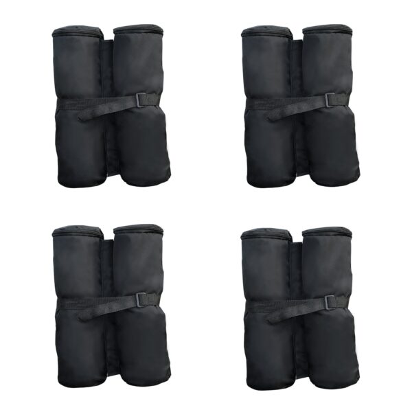 EASYCOMFORT Set van 4 Gazebo-gewichten in waterbestendig materiaal, te vullen met 15 kg zand of grind - Zwart