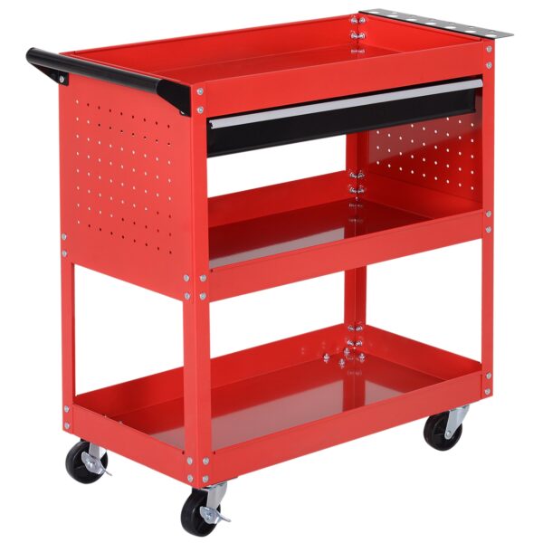 EASYCOMFORT Werkplaats Gereedschapswagen, Rood, 70x35x75,5cm