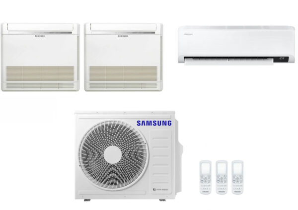 Airconditioner Samsung Trial Split Inverter Serie CEBU 9000 + Console 9+9 met AJ052TXJ3KG/EU R-32 9000+9000 met Telecommunicatie Inbegrepen