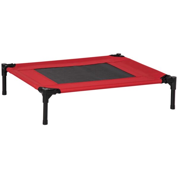EASYCOMFORT Zomerkennelbed voor honden tot 18 kg Buiten- en binnenbed voor huisdieren 76x61x18cm Rood