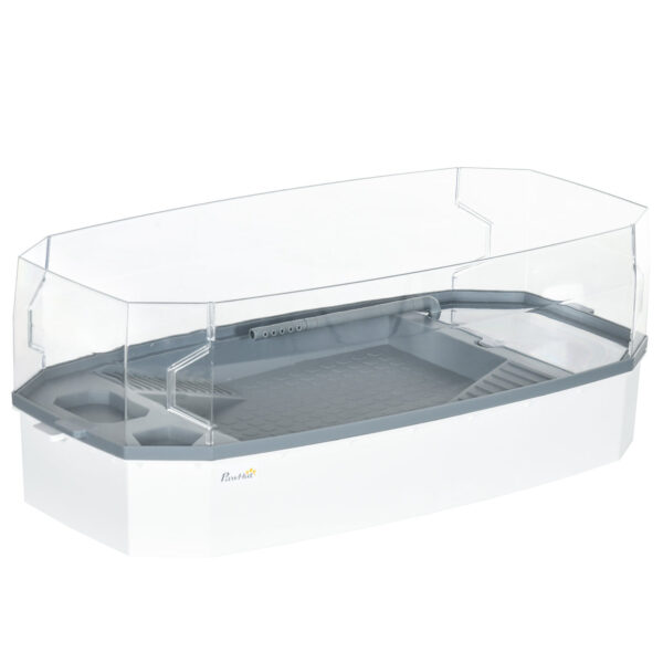 EASYCOMFORT Multifunctioneel schildpaddenaquarium met slang en waterpomp, 62x31x21cm, wit