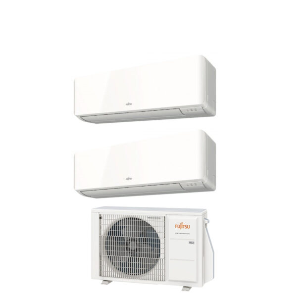 Fujitsu Dual Split Inverter Airconditioner KM 7+7 serie met AOYG14KBTA2 R-32 Wi-Fi Optioneel 7000+7000 - Nieuw