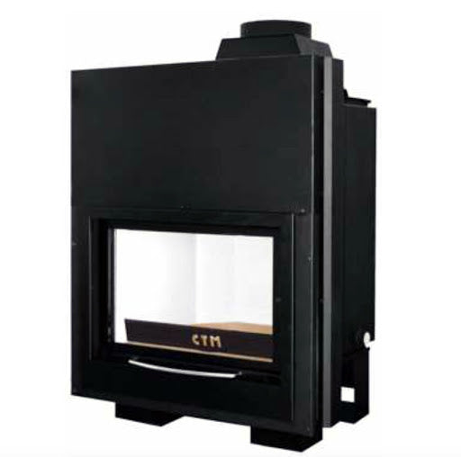 CTM BASIC 24 kW houtkachel met verticale verdwijning en warmwaterproductie voor huishoudelijk gebruik