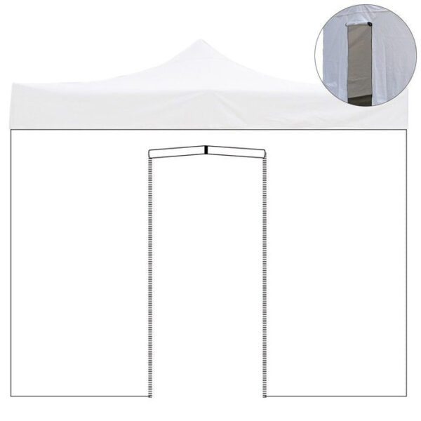Witte waterdichte zijstof van 6x2m met omwikkelbare deur voor herbruikbare paviljoen van 3x6m