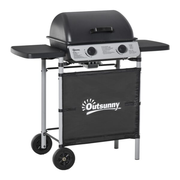 EASYCOMFORT Gasbarbecue met deksel, 5,6 kW branders, BBQ en wielen, 104x49x99cm