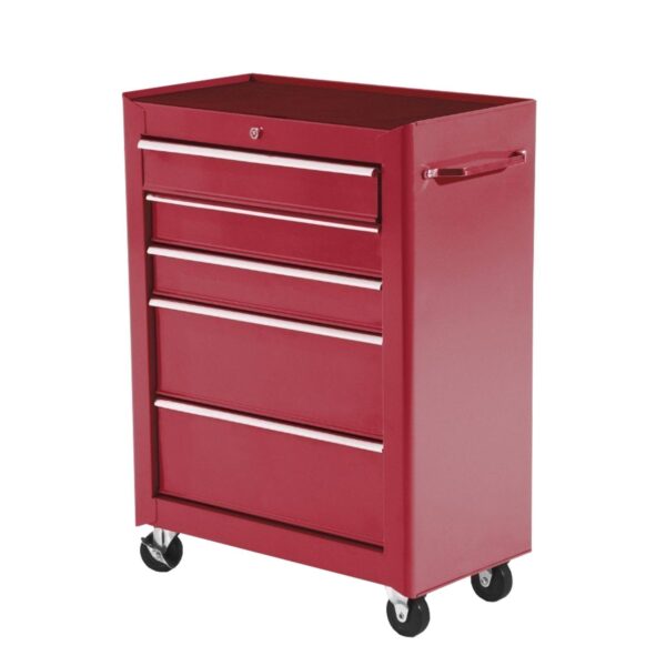 EASYCOMFORT Gereedschapswagen met lade Rood 61,5 x 33 x 85 cm