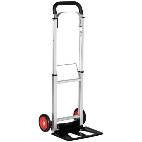 EASYCOMFORT Opvouwbare bagagetrolley van aluminium en staal met telescopisch handvat en 2 EVA-wielen, 40x41x107 cm