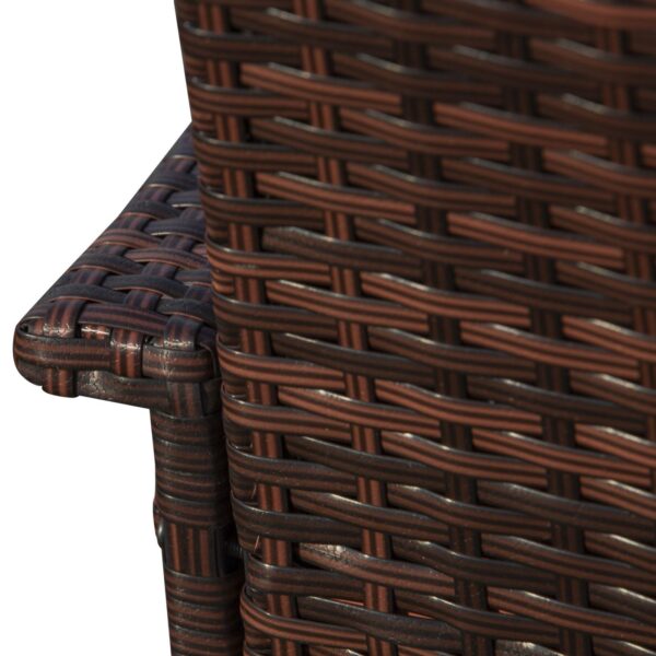 EASYCOMFORT 2-zits buitenbank van PE-rotan, tuinbank met kussens en armleuningen, 120x63x77cm bruin