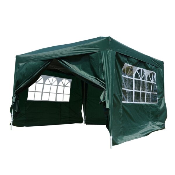 EASYCOMFORT waterdichte paviljoen met opvouwbare zijpanelen 3x3m, groen