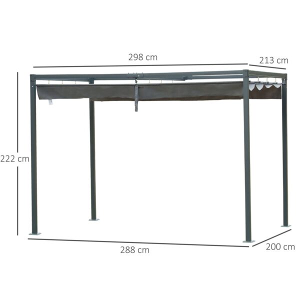EASYCOMFORT Tuinhuisje Pergola met schuifdak voor buiten, 298 x 213 x 222 cm
