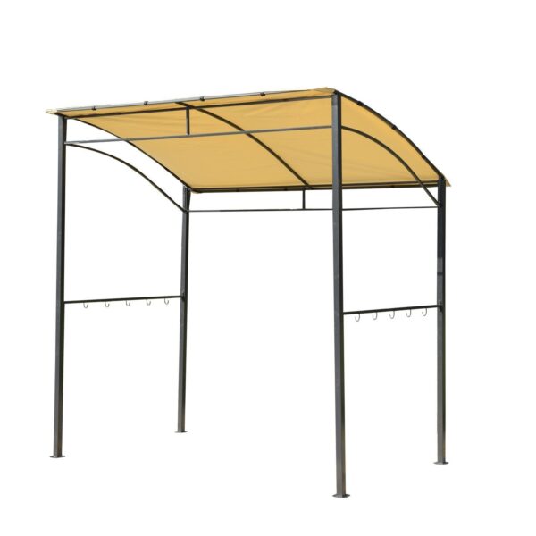 EASYCOMFORT Gazebo Pergola voor Barbecue BBQ met brandwerend dak van polyester 215 x 150 x 180/220 cm, beige