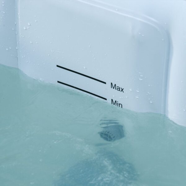EASYCOMFORT Opblaasbare hydromassage met handdoek 100 jets en 42°C verwarming voor 2-4 personen, 185x185x65cm Wit en blauw