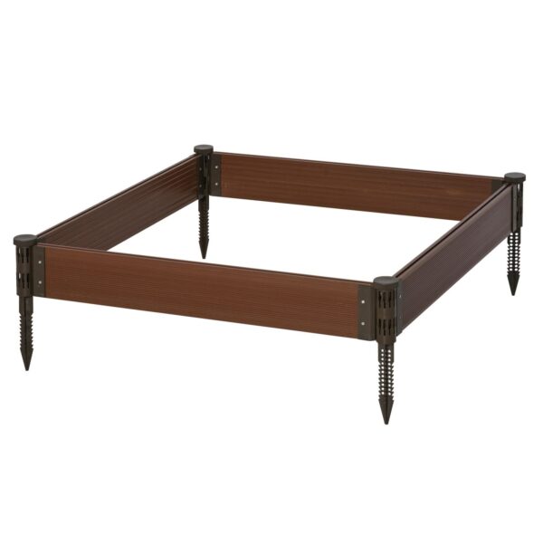 EASYCOMFORT Tuinbed in HDPE Buitenbak voor Planten en Groenten Bruin