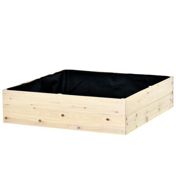 EASYCOMFORT Houten Verhoogde Tuinbak, Tuinplant voor Planten en Groenten, 117x117x30cm